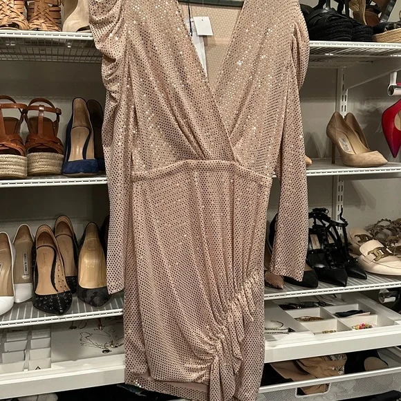 iro dress gold Sheer Gold Wide Dress